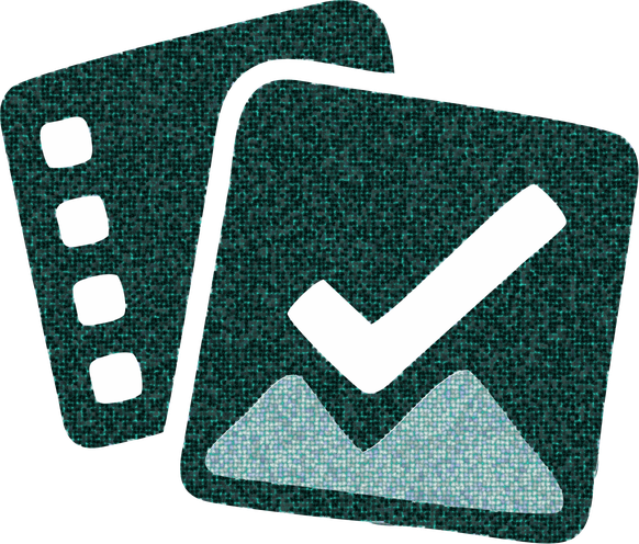 OpenARI mosaic logo: overlapping photo and filmstrip with a checkmark